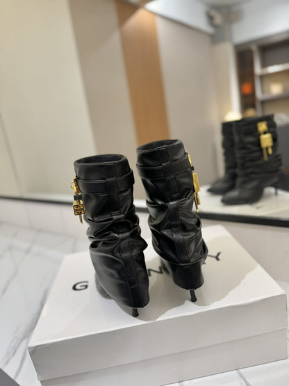 Givenchy Shark Lock Stiletto ankle boots in nappa leather for women
