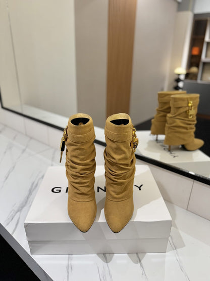 Givenchy Shark Lock Stiletto ankle boots in suede for woman