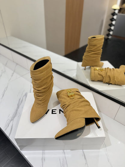 Givenchy Shark Lock Stiletto ankle boots in suede for woman