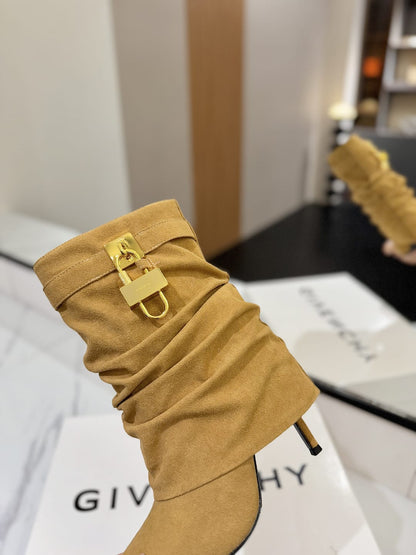 Givenchy Shark Lock Stiletto ankle boots in suede for woman