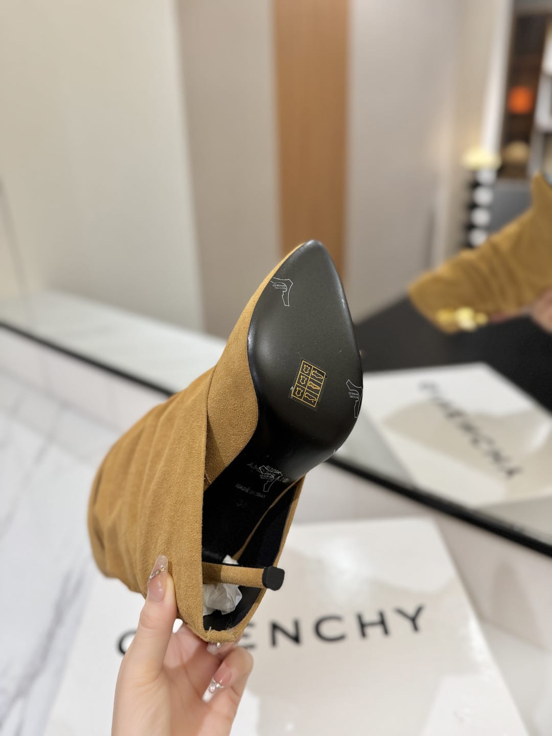 Givenchy Shark Lock Stiletto ankle boots in suede for woman