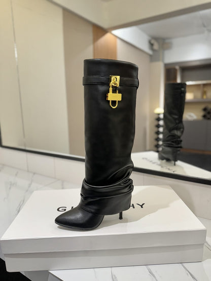 Givenchy Shark Lock Stiletto boots in nappa leather for women