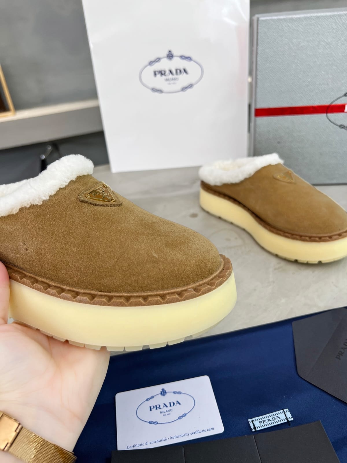 Prada Suede slippers for woman