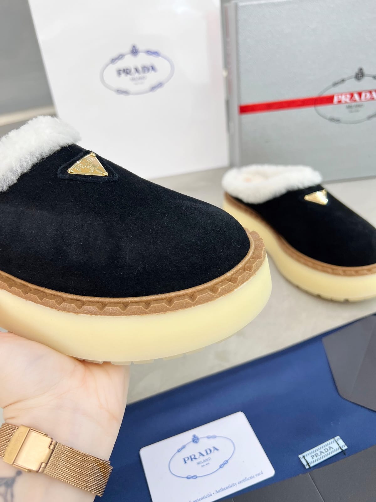 Prada Suede slippers for women