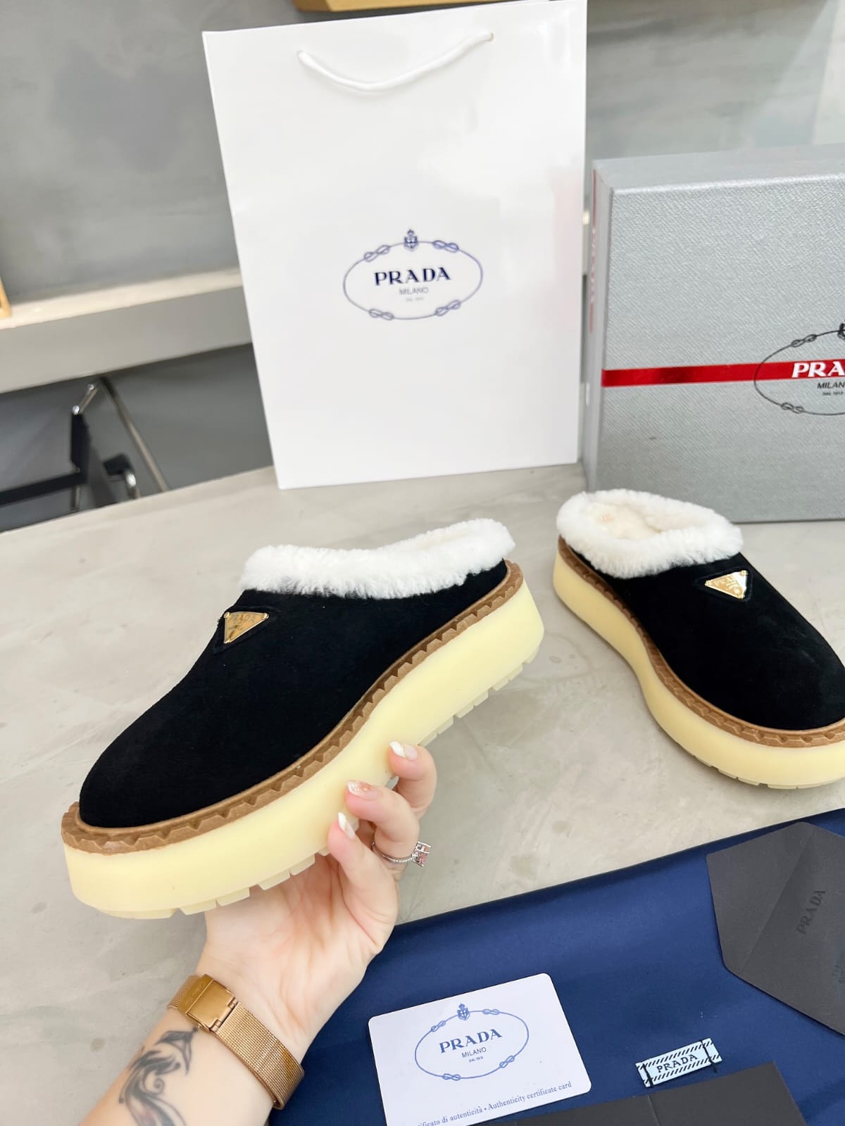 Prada Suede slippers for women