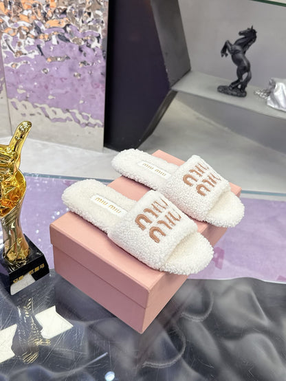 Miu Miu  Shearling Slides for women