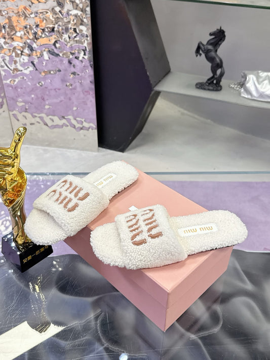 Miu Miu  Shearling Slides for women