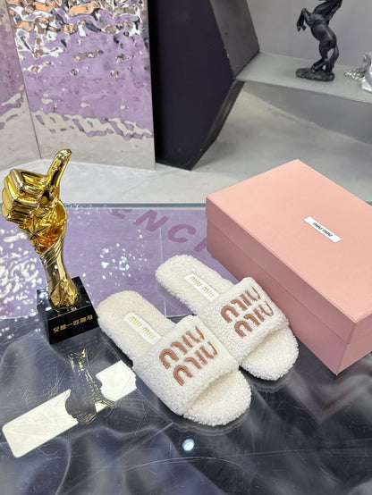 Miu Miu  Shearling Slides for women