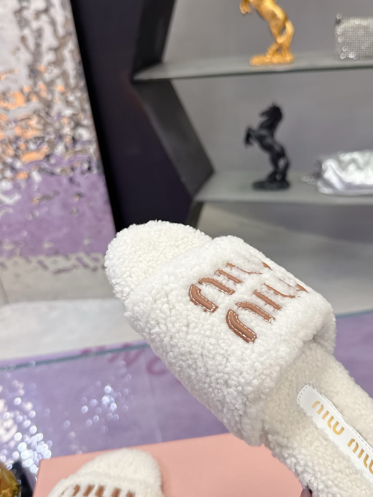 Miu Miu  Shearling Slides for women