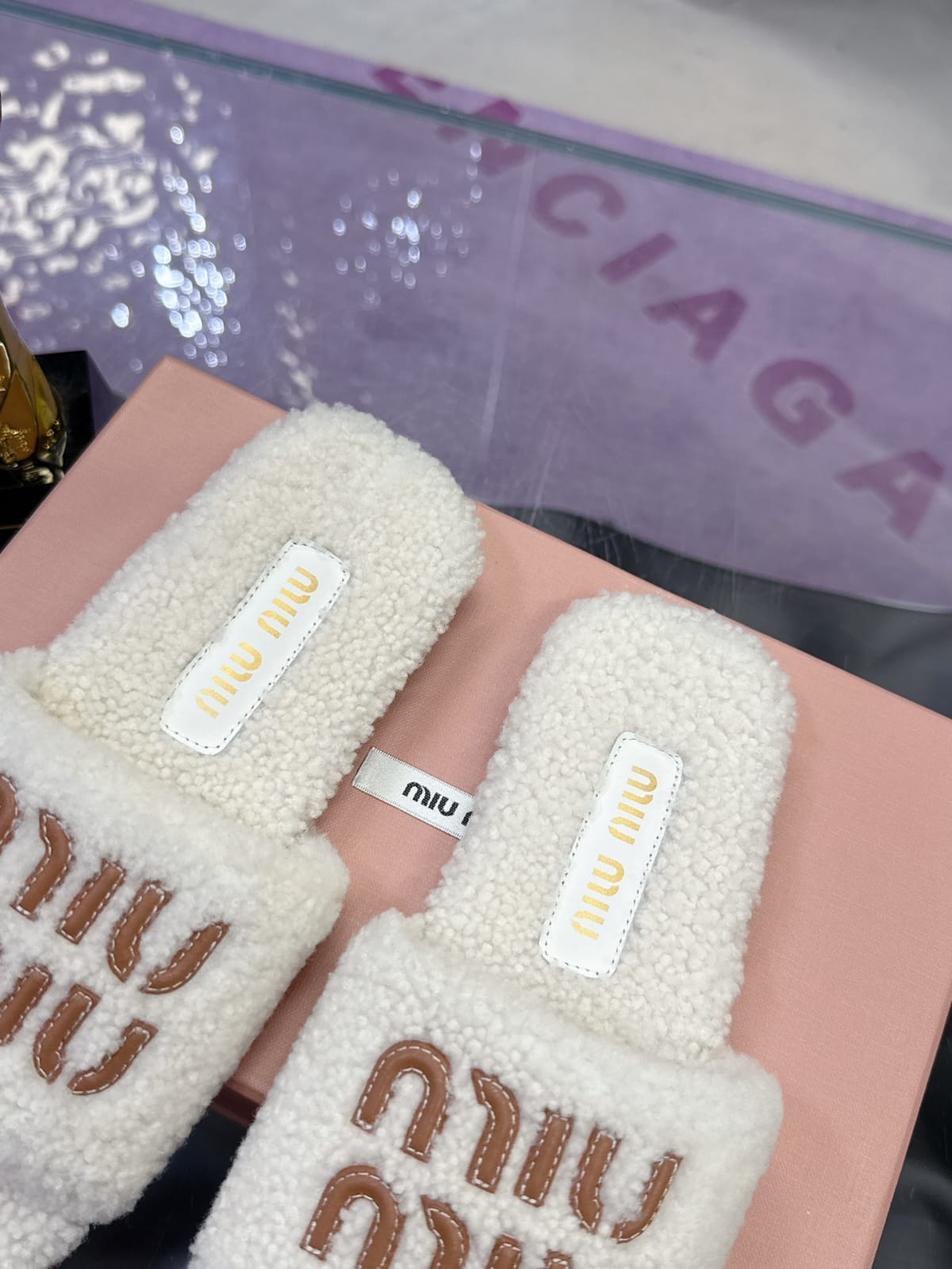 Miu Miu  Shearling Slides for women