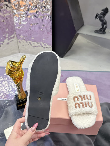 Miu Miu  Shearling Slides for women