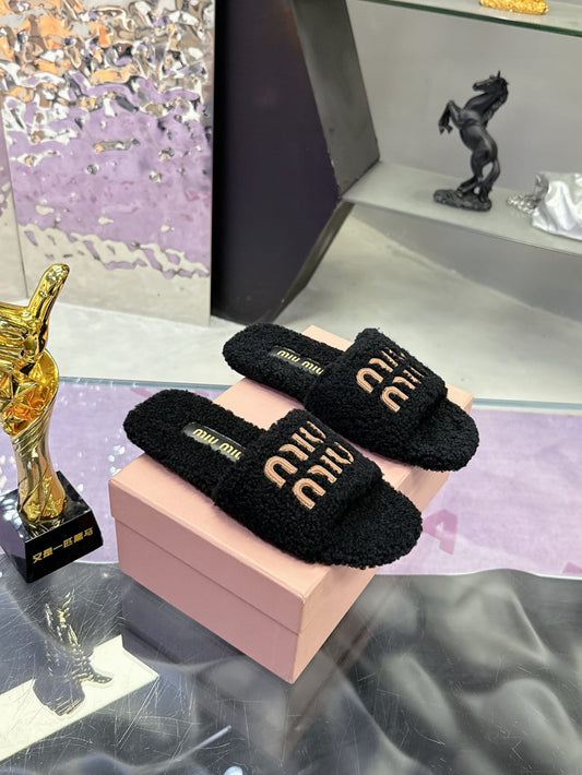 Miu Miu  Shearling Slides for women