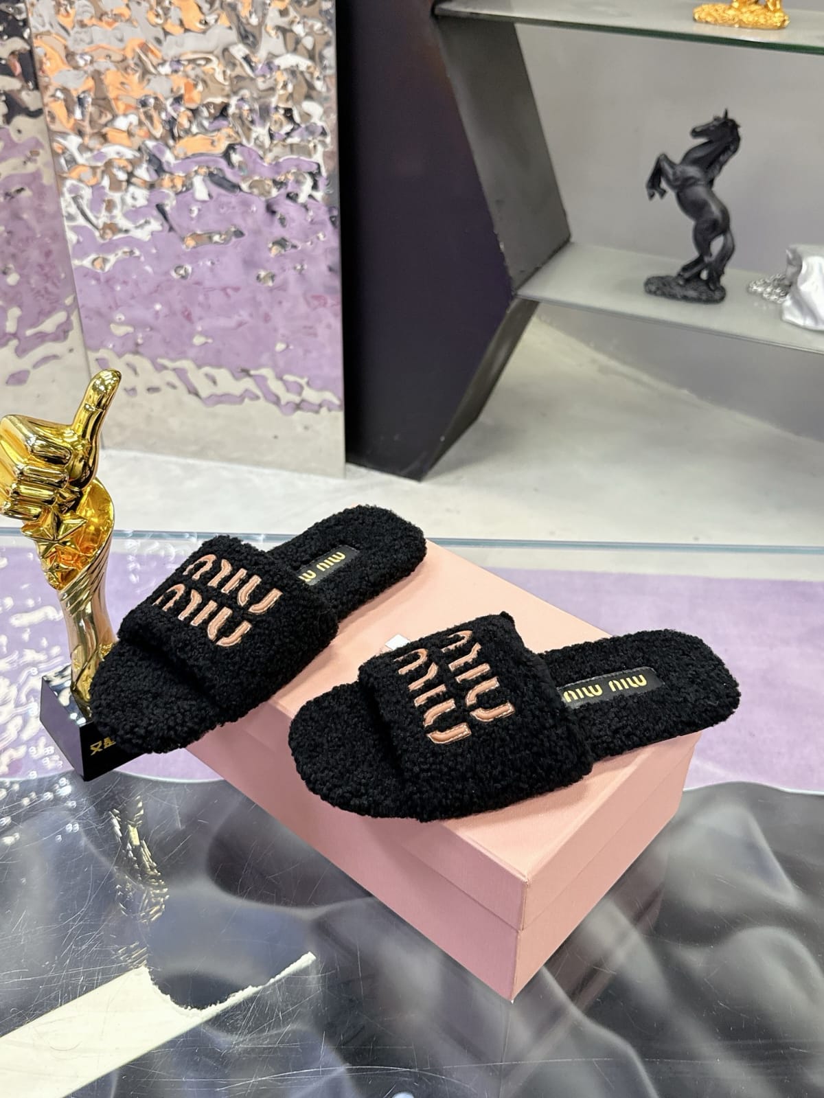 Miu Miu  Shearling Slides for women
