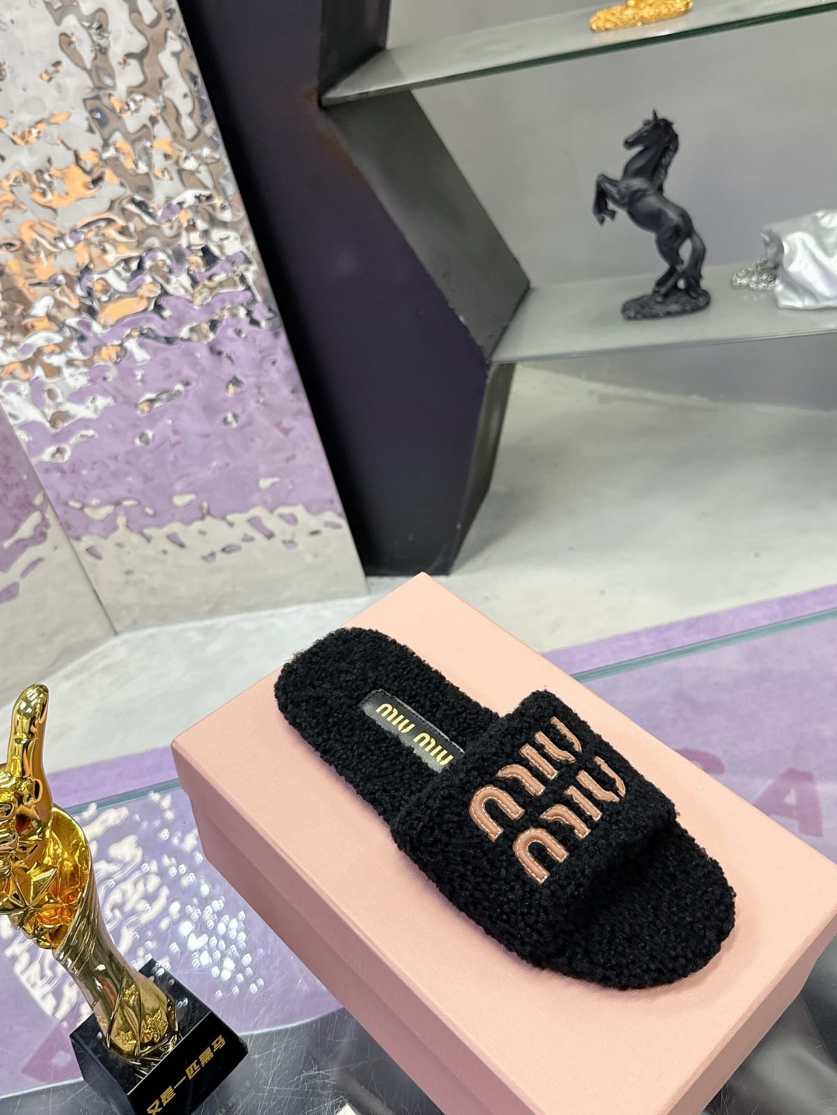 Miu Miu  Shearling Slides for women