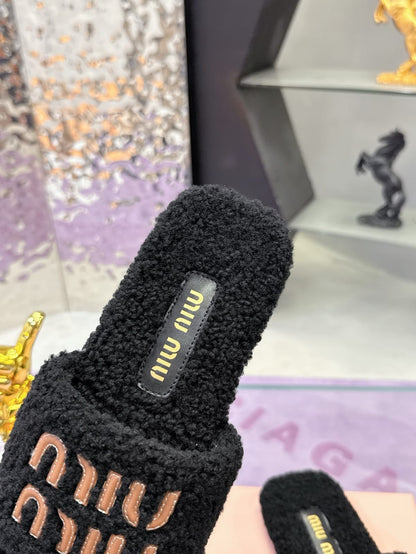 Miu Miu  Shearling Slides for women