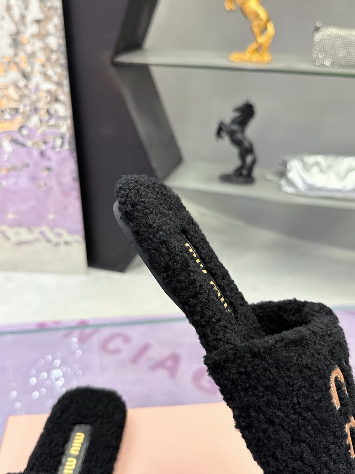 Miu Miu  Shearling Slides for women