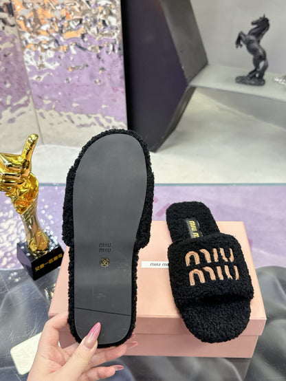 Miu Miu  Shearling Slides for women