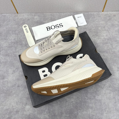 Boss TTNM EVO trainers with knitted uppers and suede trims for men