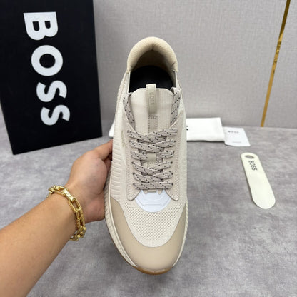 Boss TTNM EVO trainers with knitted uppers and suede trims for men