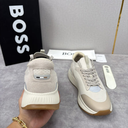 Boss TTNM EVO trainers with knitted uppers and suede trims for men