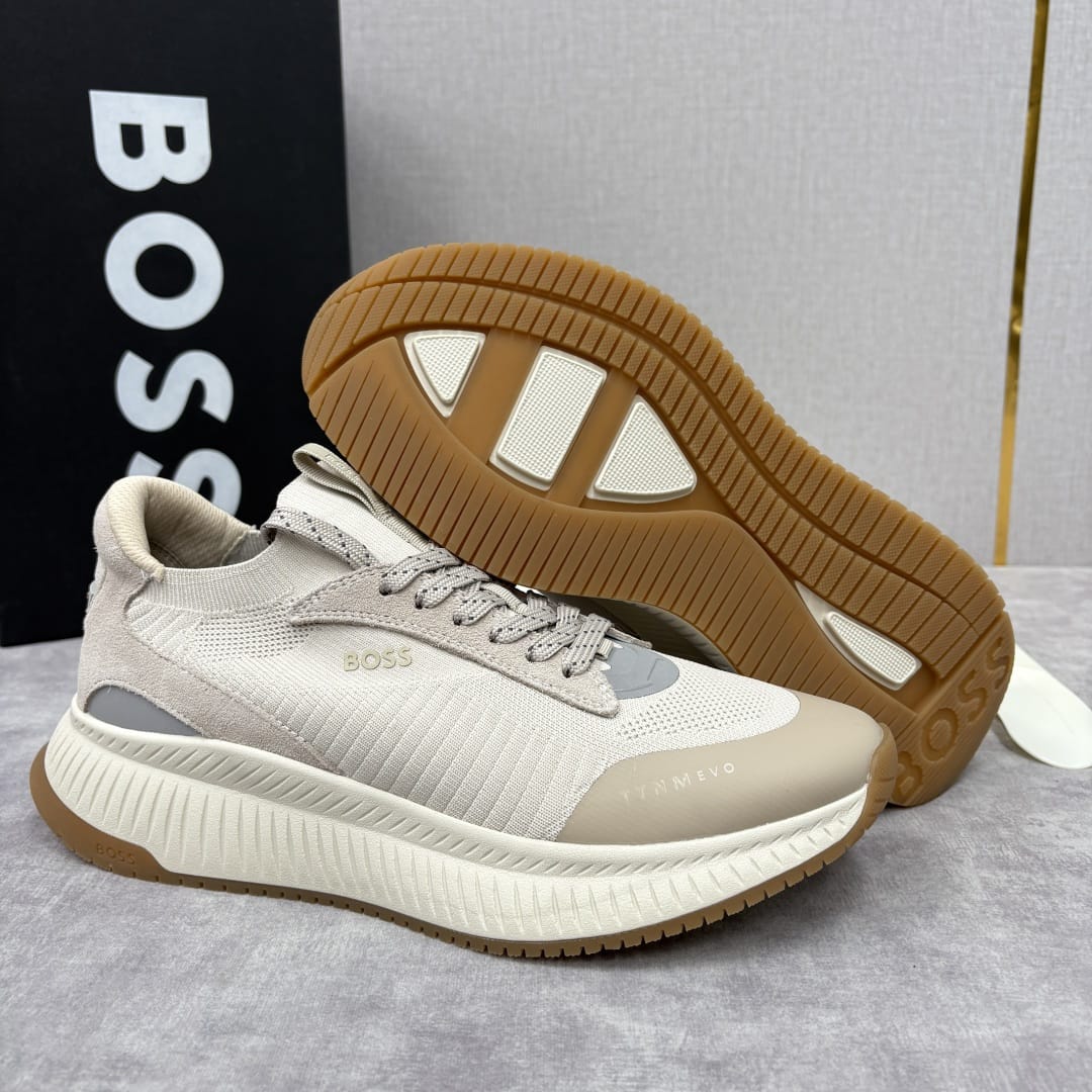 Boss TTNM EVO trainers with knitted uppers and suede trims for men