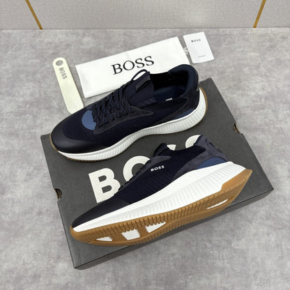 Boss TTNM EVO trainers with knitted uppers and suede trims for men