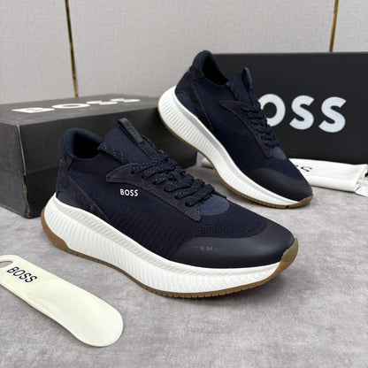 Boss TTNM EVO trainers with knitted uppers and suede trims for men