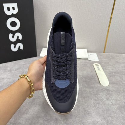 Boss TTNM EVO trainers with knitted uppers and suede trims for men