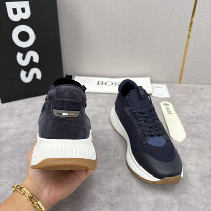 Boss TTNM EVO trainers with knitted uppers and suede trims for men