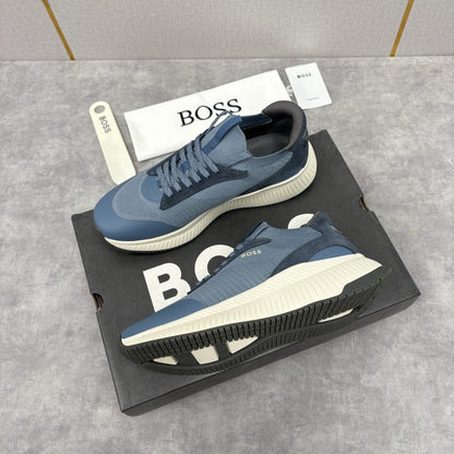 Boss TTNM EVO trainers with knitted uppers and suede trims for men