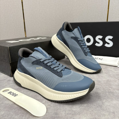 Boss TTNM EVO trainers with knitted uppers and suede trims for men