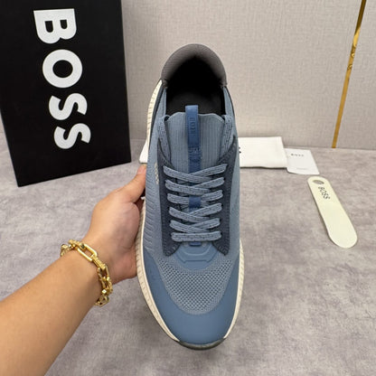 Boss TTNM EVO trainers with knitted uppers and suede trims for men