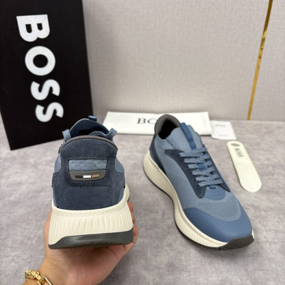 Boss TTNM EVO trainers with knitted uppers and suede trims for men