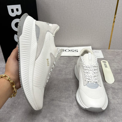 Boss TTNM EVO trainers with knitted uppers and suede trims for men