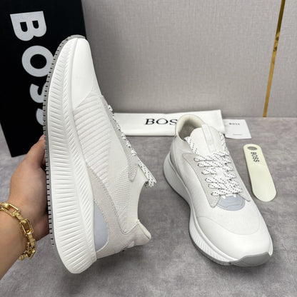 Boss TTNM EVO trainers with knitted uppers and suede trims for men