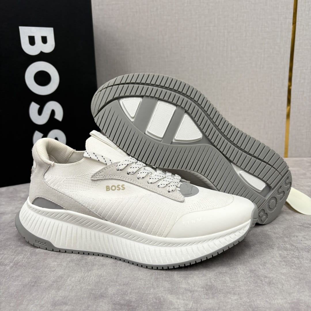 Boss TTNM EVO trainers with knitted uppers and suede trims for men