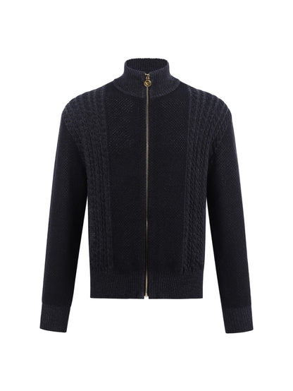 Versace Medusa Jacquard Zip Knit Sweater for men