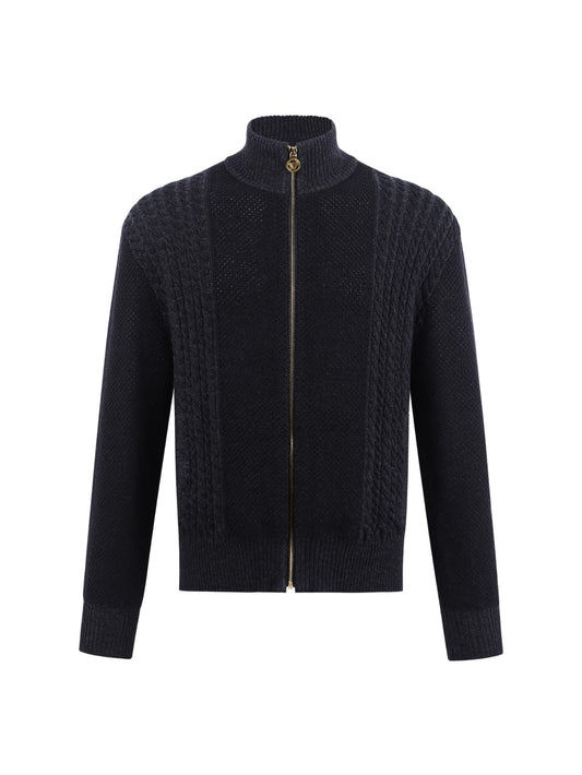 Versace Medusa Jacquard Zip Knit Sweater for men
