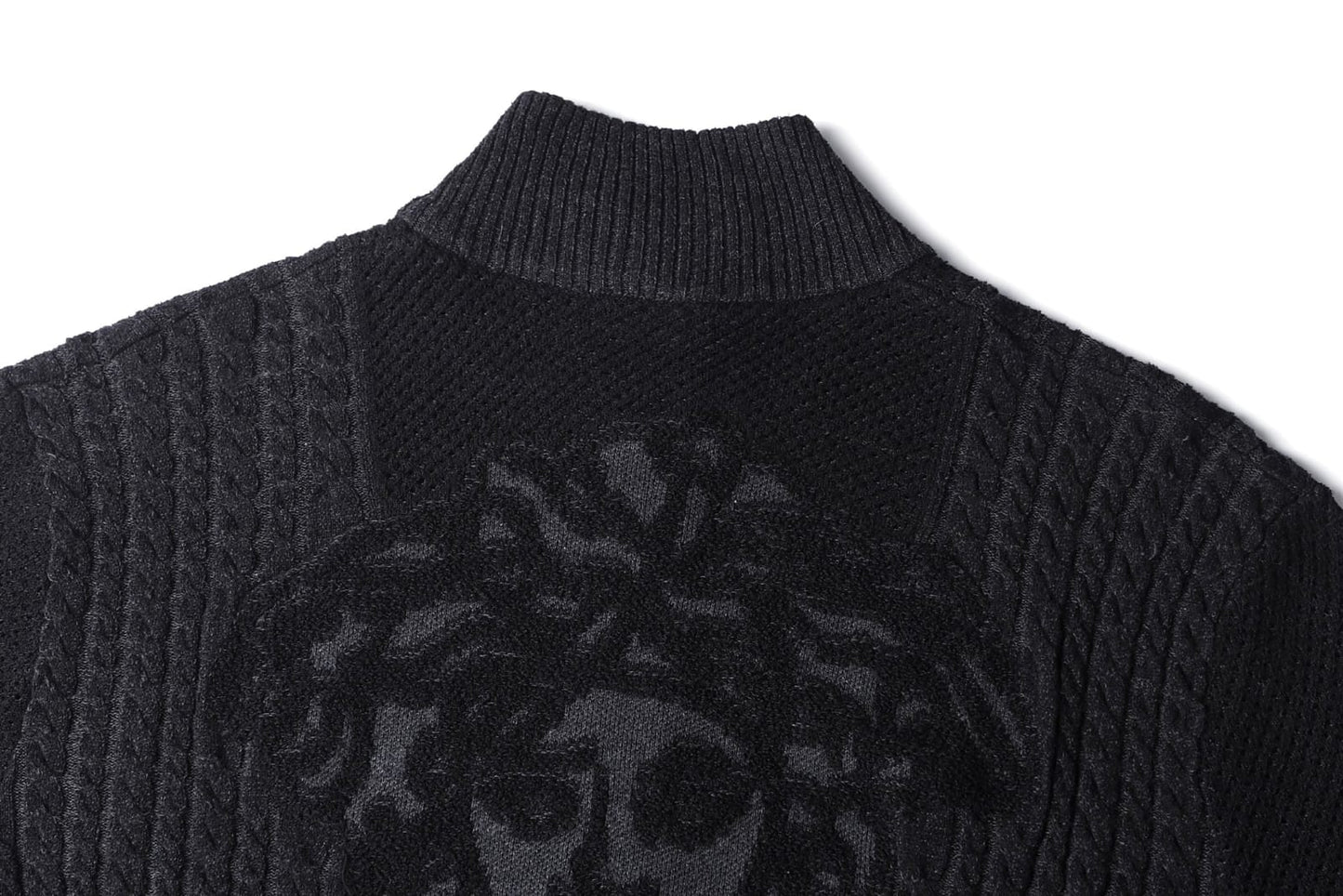 Versace Medusa Jacquard Zip Knit Sweater for men