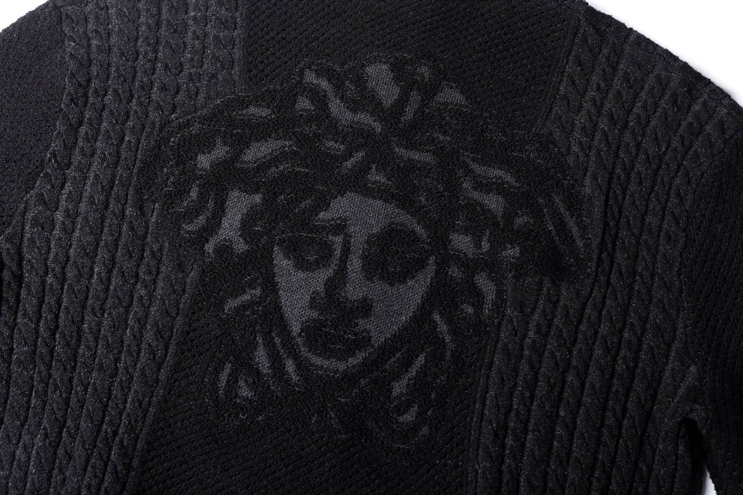 Versace Medusa Jacquard Zip Knit Sweater for men