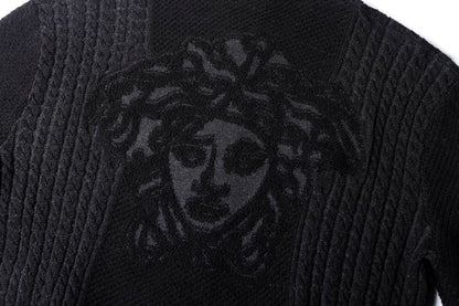 Versace Medusa Jacquard Zip Knit Sweater for men