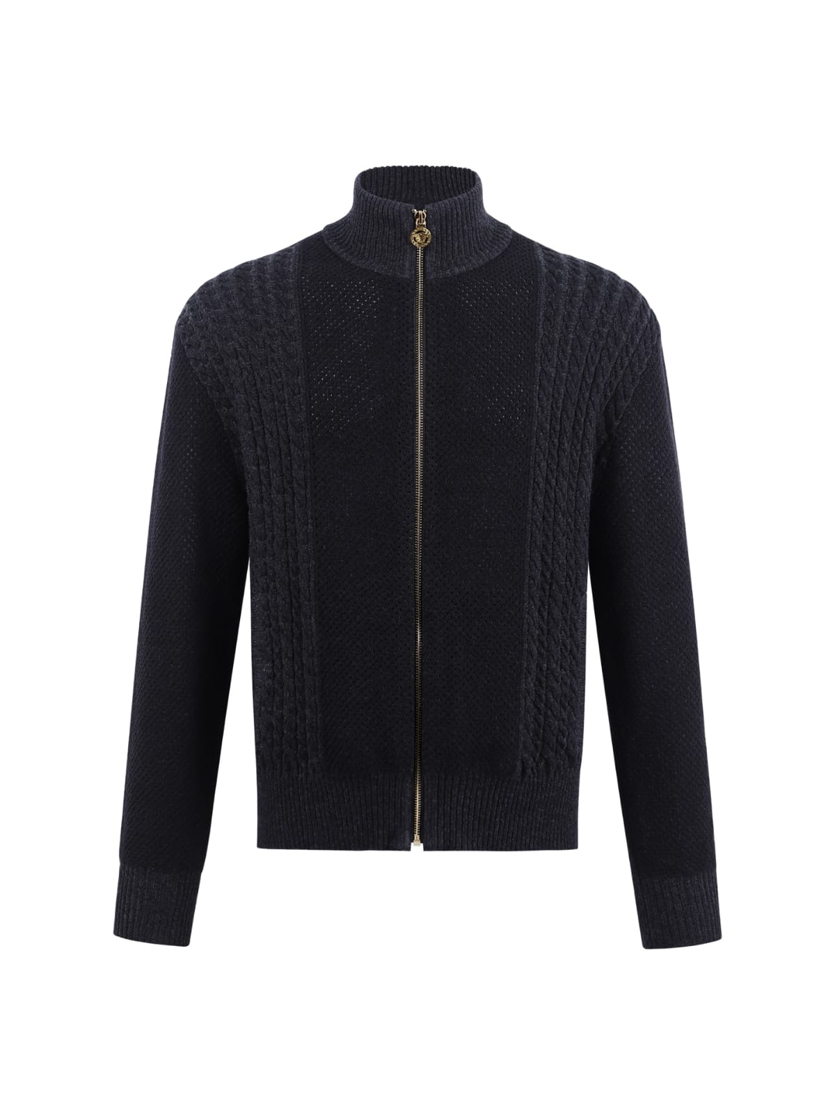 Versace Medusa Jacquard Zip Knit Sweater for men