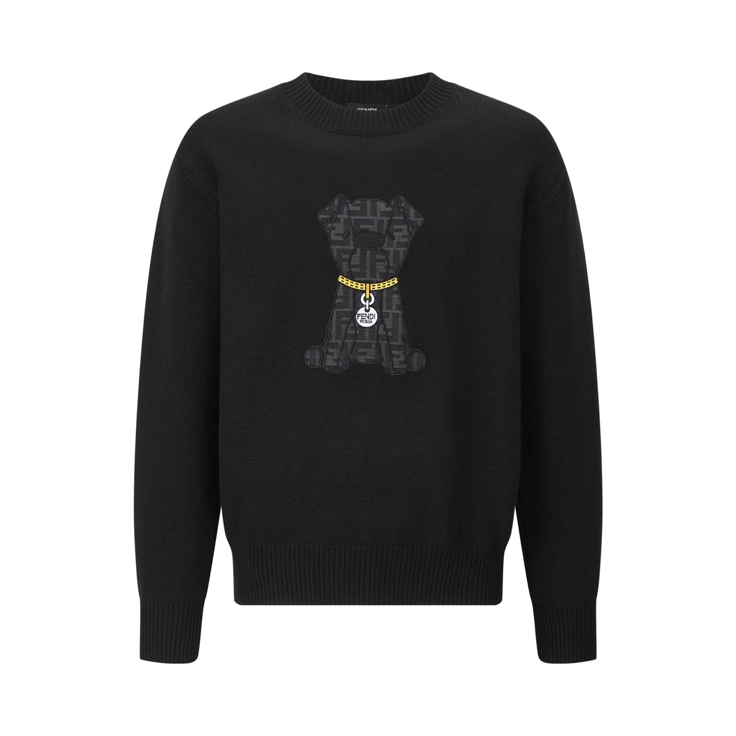 Fendi  Sweater Black wool pullover for men