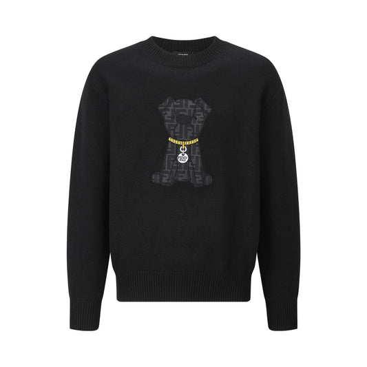 Fendi  Sweater Black wool pullover for men