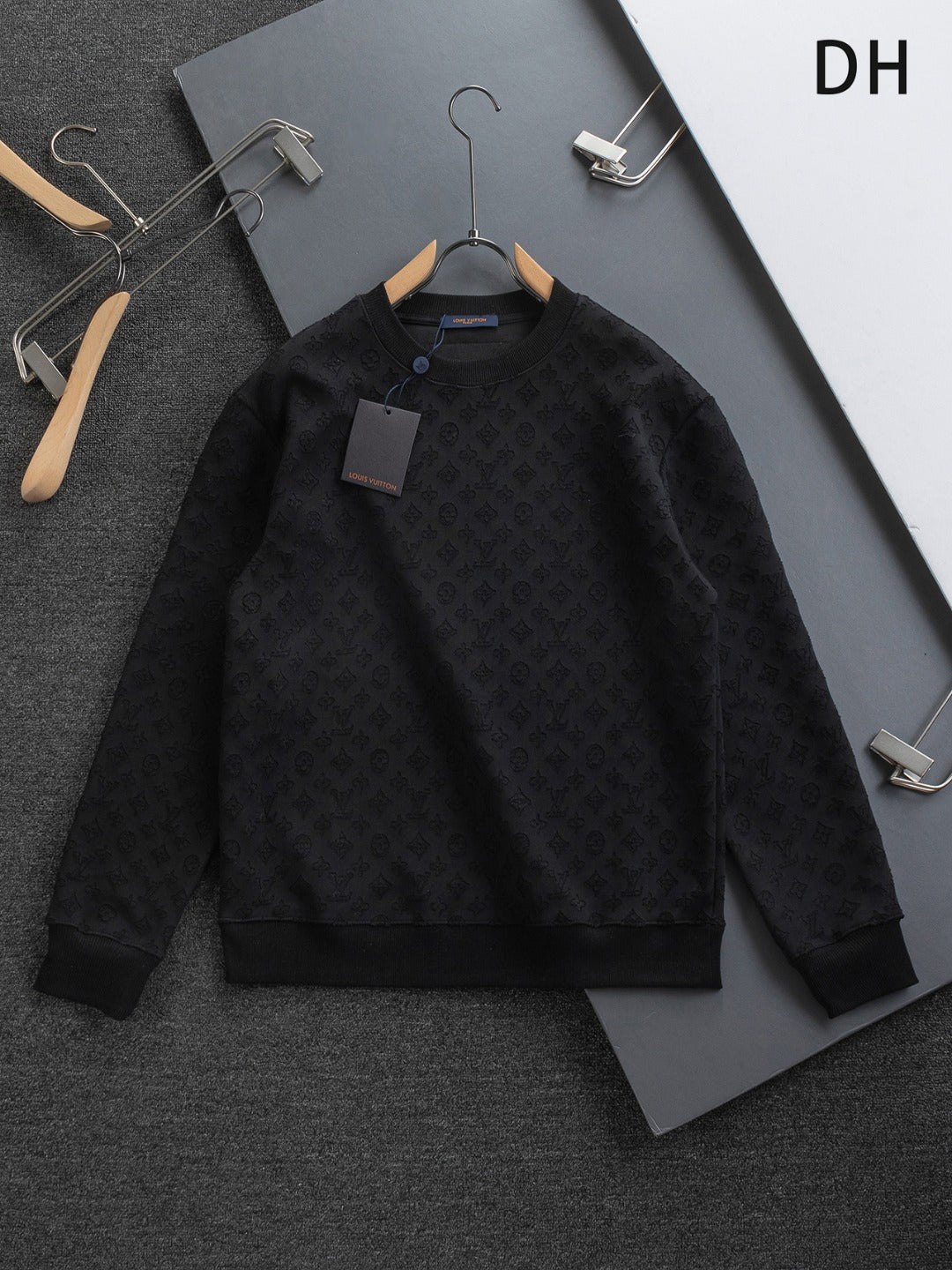 Louis Vuitton Monogram Embellished Wool Evening Crewneck for men