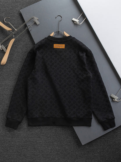 Louis Vuitton Monogram Embellished Wool Evening Crewneck for men