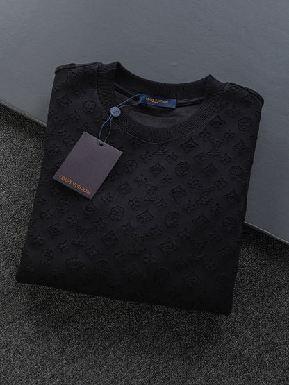 Louis Vuitton Monogram Embellished Wool Evening Crewneck for men