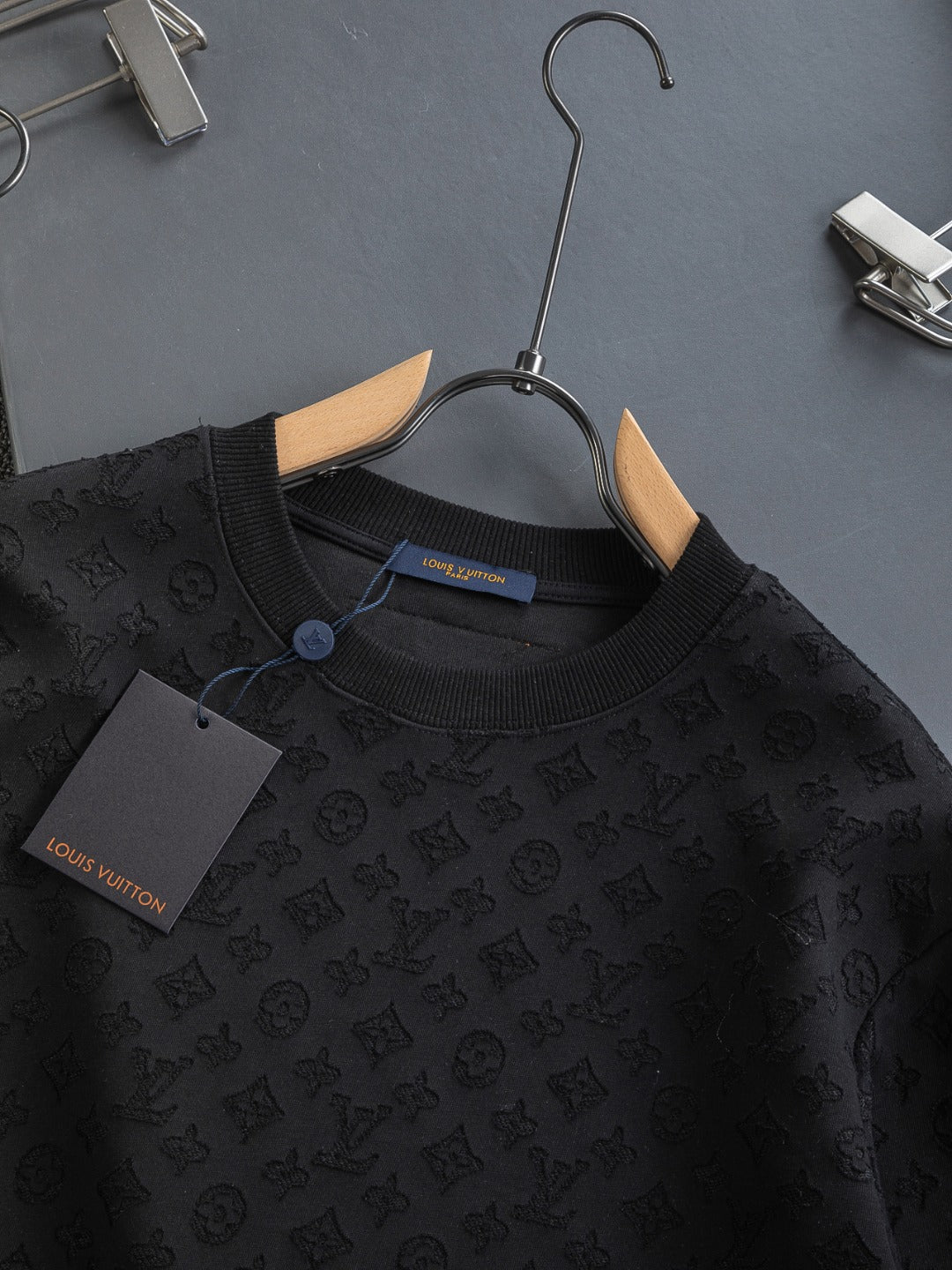 Louis Vuitton Monogram Embellished Wool Evening Crewneck for men