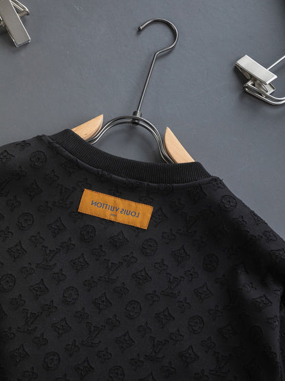 Louis Vuitton Monogram Embellished Wool Evening Crewneck for men
