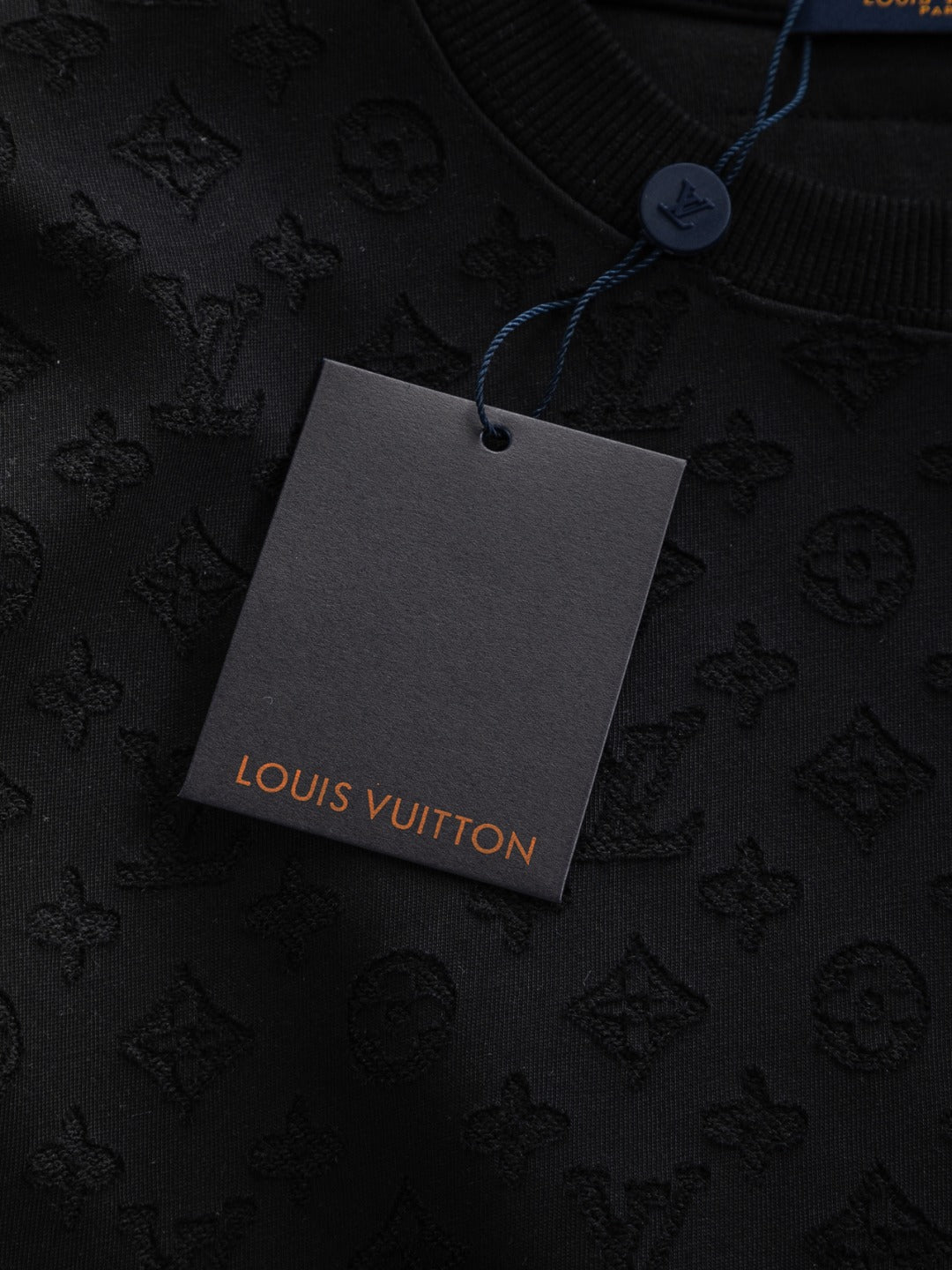 Louis Vuitton Monogram Embellished Wool Evening Crewneck for men